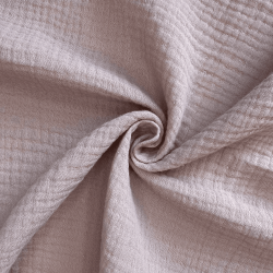 Ткань Муслин Жатый (Ширина 1,4м), цвет Пыльно-Розовый (на отрез) в Луховицах