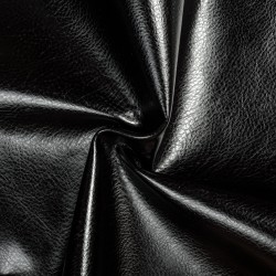 Ткань Дерматин (Кожзам) для мебели (Ширина 138см), цвет Черный (на отрез) в Луховицах