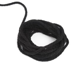 Шнур для одежды тип 2, цвет Чёрный (плетено-вязаный/полиэфир)  в Луховицах